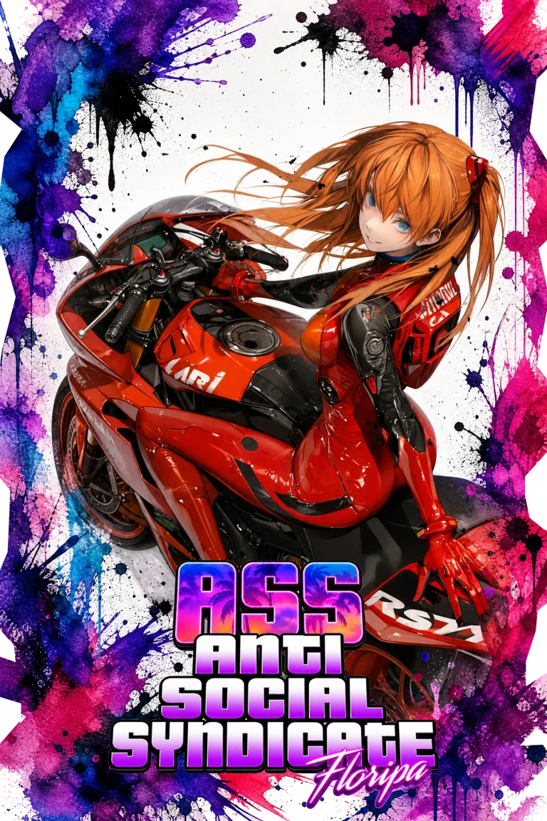 Estampa de anime com moto vermelha estilo Akira