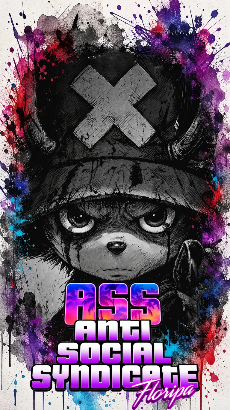 Estampa de urso em traço de anime com moldura aquarela